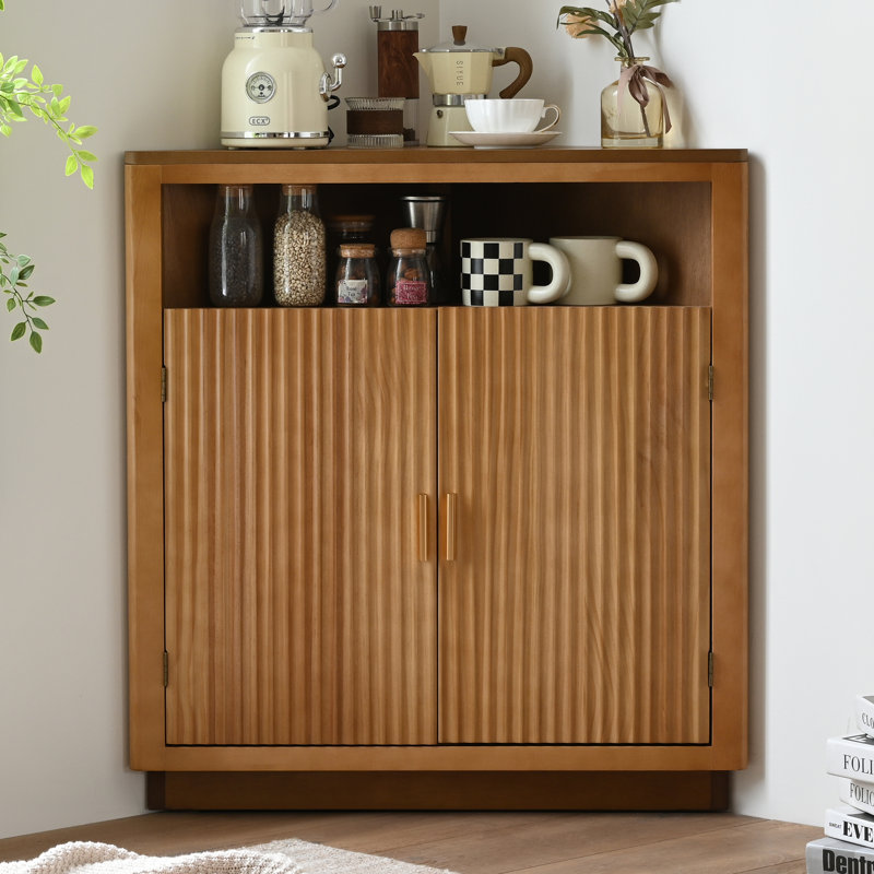 Armoire de coin moderne à 2 portes avec tablette de rangement réglable Asante