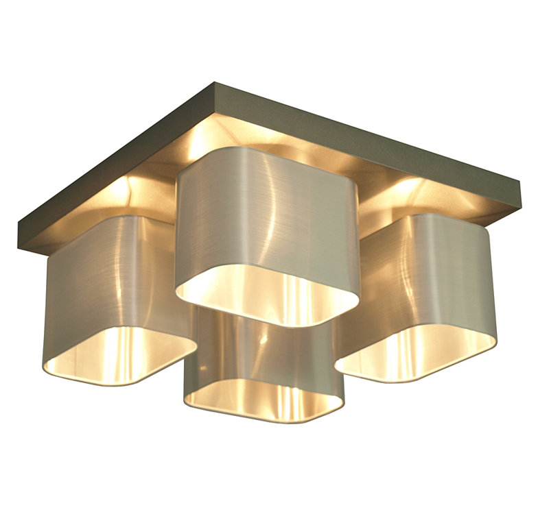 Gonzalez Semi Flush Mount, Light Brown, Silver