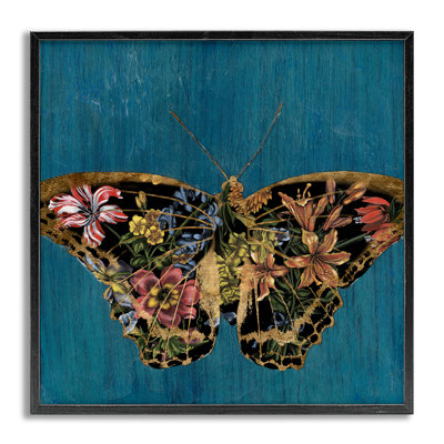 Butterfly with Floral Wings Framed Giclee Art by Naomi McCavitt