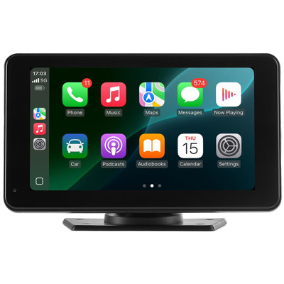 Wireless Car Stereo, 7-Inch HD Portable Radio Touch Screen Compatible with Apple CarPlay & Android Auto, CarPlay Screen with Backup Camera, Voice Control, Mirror Link, Bluetooth, GPS Navigation