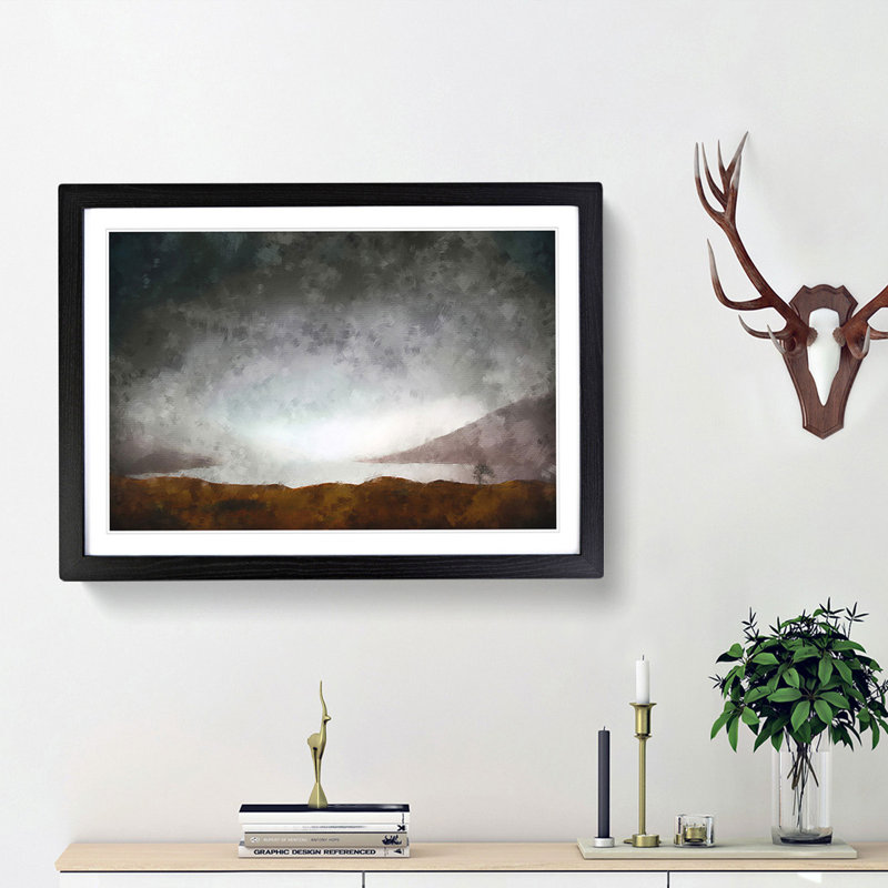 View of Stirling in Scotland - Picture Frame Painting Print, 33cm H x 45cm W x 2cm D, Black Framed