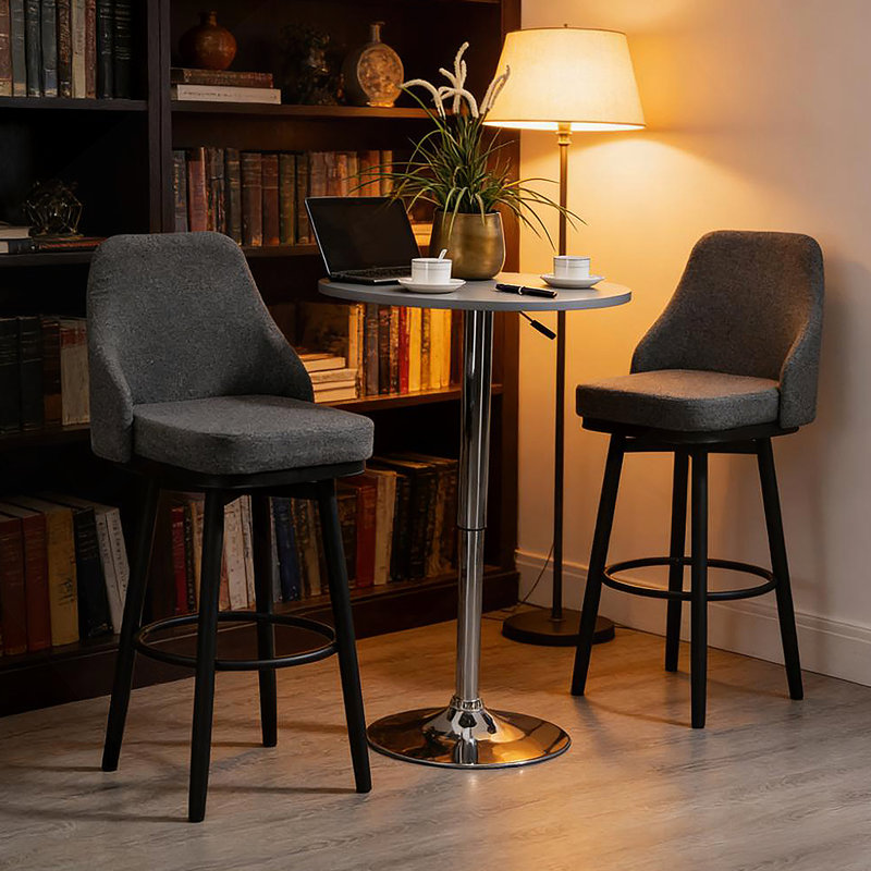 Tabourets de bar de style nordique, ensemble de 2 chaises de cuisine pivotantes, confortables et élégantes pour les bars et les comptoirs modernes