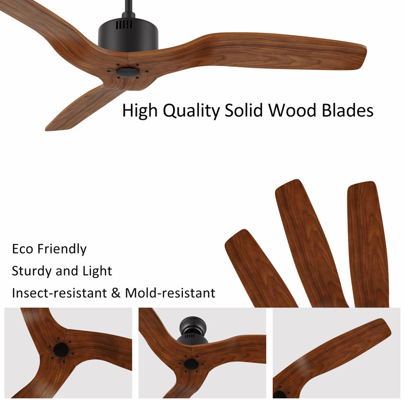 52-inch Ceiling Fan without Light, Black