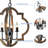 Rustic 19.49” 4 -Light Orb Wood Chandelier for Kitchen Island Foyer Living Room Over Dining Table-1447079175