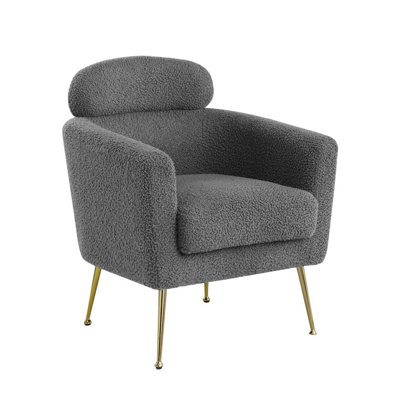 Fauteuil demi-tonneau Martain, Gris foncé
