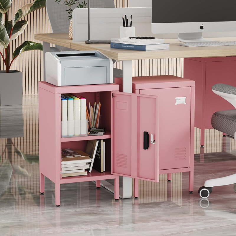 Metal Storage Employees Lockers With 1 Lockable Doors,locking Storage Cabinets For Small Spaces,home,school,gym,assembly Required,pink