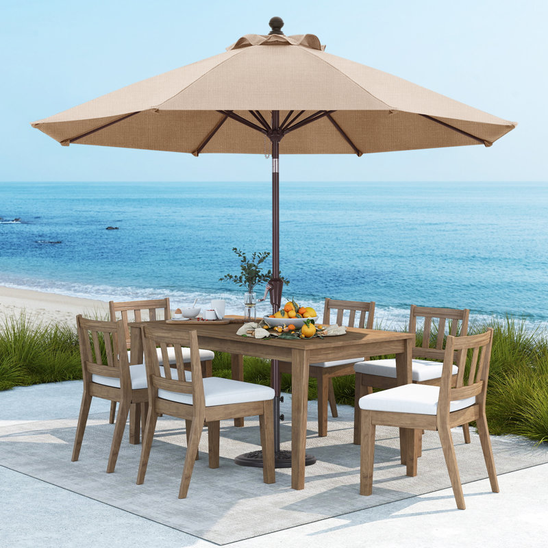 Parasol de patio en oléfine 9 pi 9 pi, Beige clair
