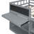 Twin Size Low Loft Bed with Rolling Desk, Shelf and Drawers - Grey