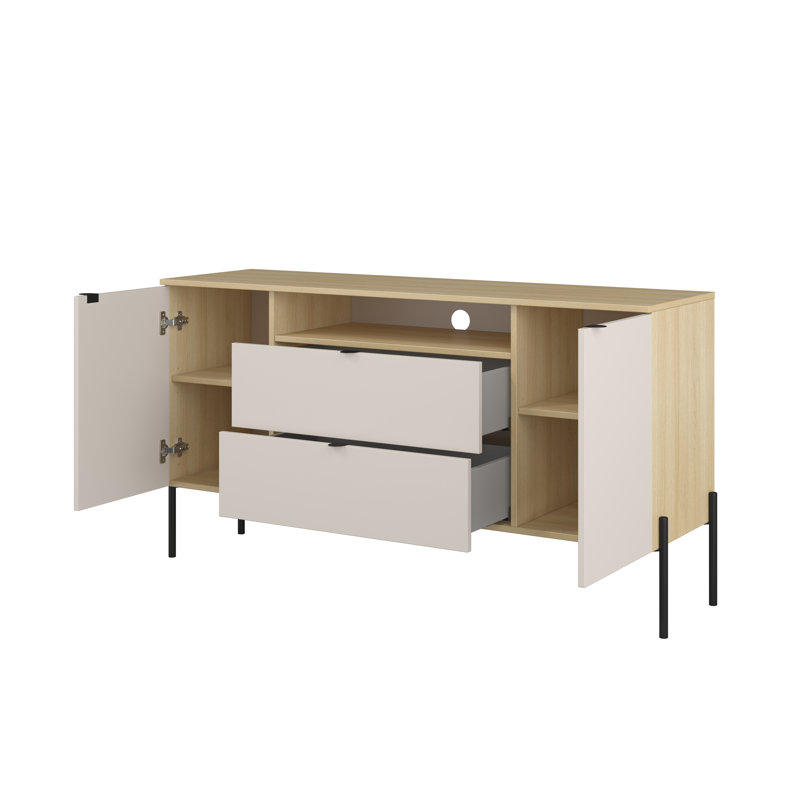 Ore TV Stand, Beige/Natural Wood