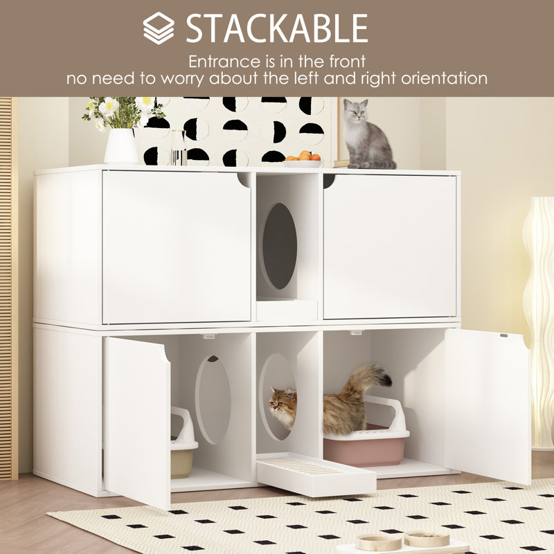 Litter Cabinet Stackable Cat Litter Box FUFU&GAGA Cat Litter Box