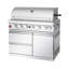 Îlot de cuisine d'extérieur au gaz 85000 avec évier en acier inoxydable, rangement et réfrigérateur compact 85 pouces Silver Design, 304, Silver