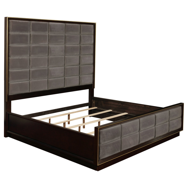 Kassius Upholstered Standard Bed, Queen, Brown