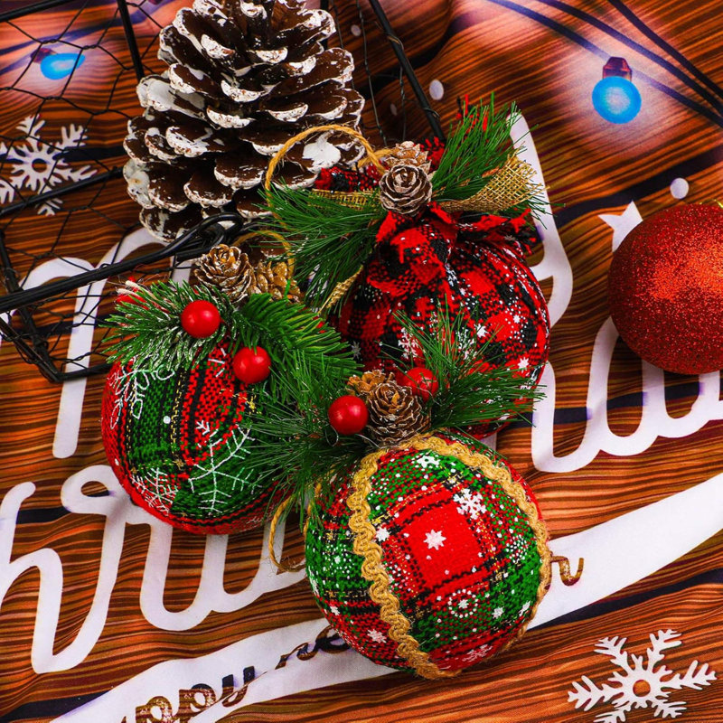 9 pièces boules de Noël boules de Noël suspendues boules rustiques ornements de sapin de Noël incassables pour décorations de Noël