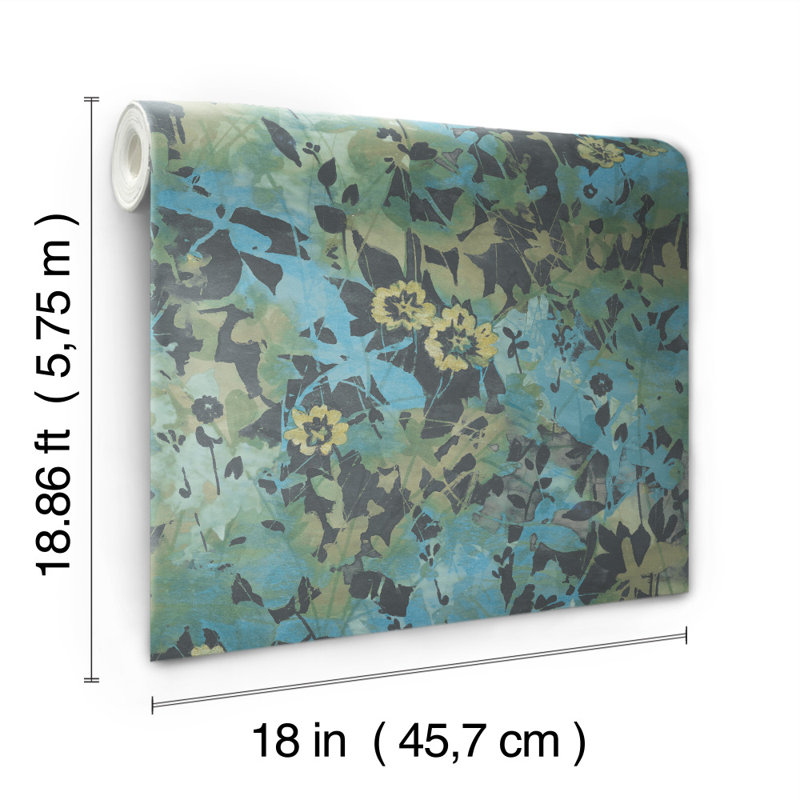 Papier peint pelez et collez, Vert / Jaune