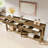 71-Inch 4-Drawer Extra Long Console Table, Farmhouse Sofa Tables with Bottom Storage Partition,