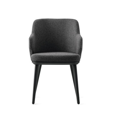 Foyer Upholstered Armchair with Wooden Base