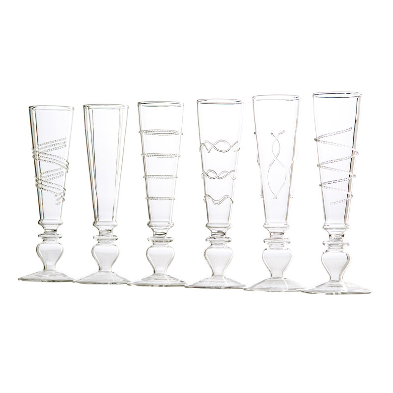Razzle Dazzle 6oz. Handmade Flute Set, Clear