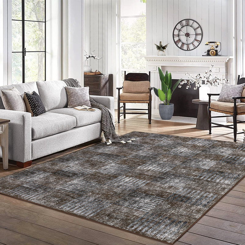 Modern Abstract Area Rugs for Living Room, Anti-Slip Carpet for Living Room, Bedroom, Rectangle 9' x 12'