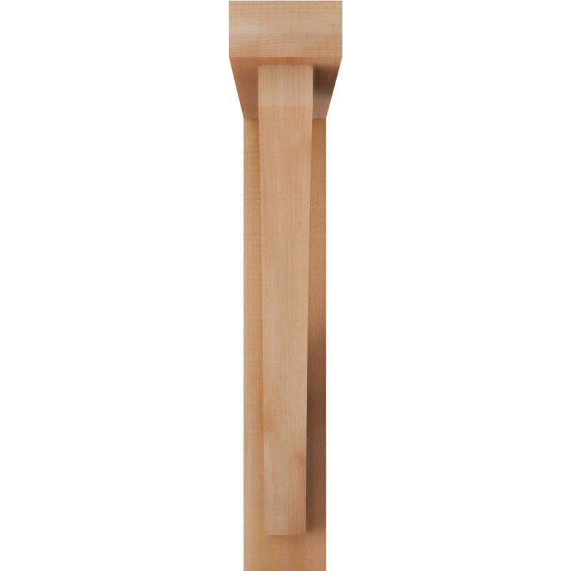 4"W x 24"D x 24"H Thorton Block Rough Sawn Bracket w/ Offset Brace, Western Red Cedar, 24 x 24