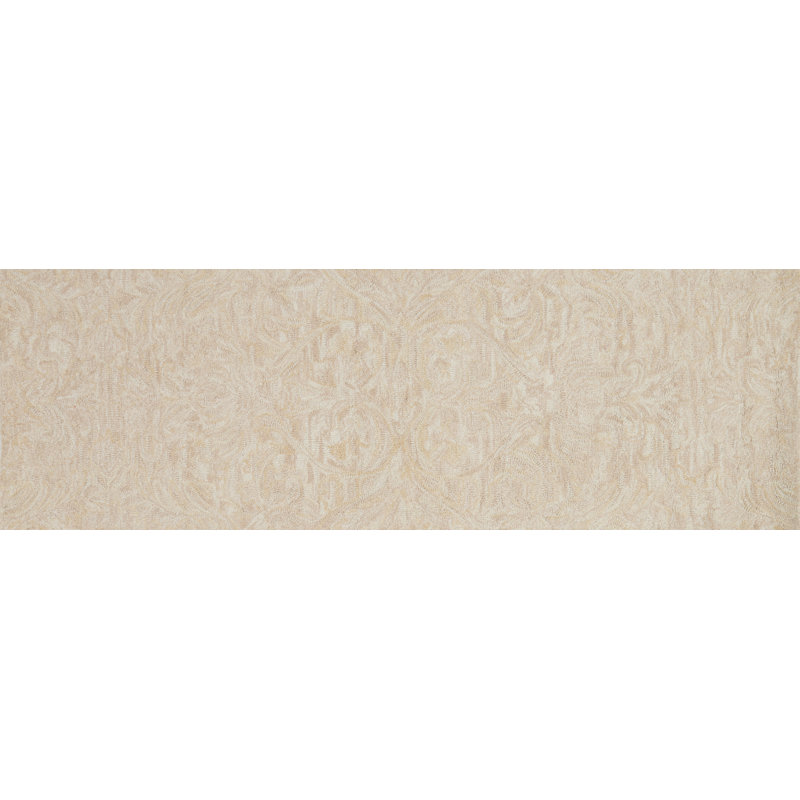 Tapis en laine crocheté à la main Darryl, Tapis de couloir 2 pi 6 po x 7 pi 6 po