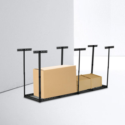 4x8 Overhead Garage Storage Rack – Heavy Duty Metal Ceiling Shelving, Adjustable Organization System for Garage – 660lb Capacity, Easy Install, Space-Saving Overhead Storage