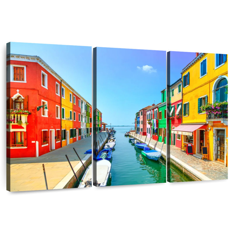 Sebbie Burano Canal Houses, 42" H x 65" W