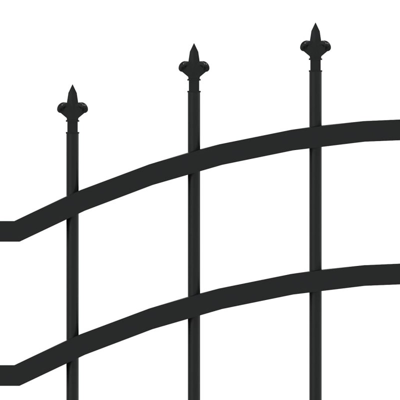 Meyerwood Black Metal Fence Panels Included, 45.28cm H x 94.09cm W