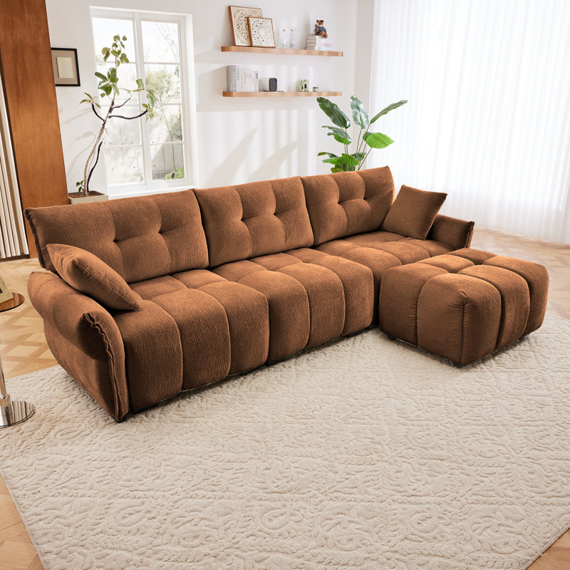 Canapé modulaire en chenille, Orange