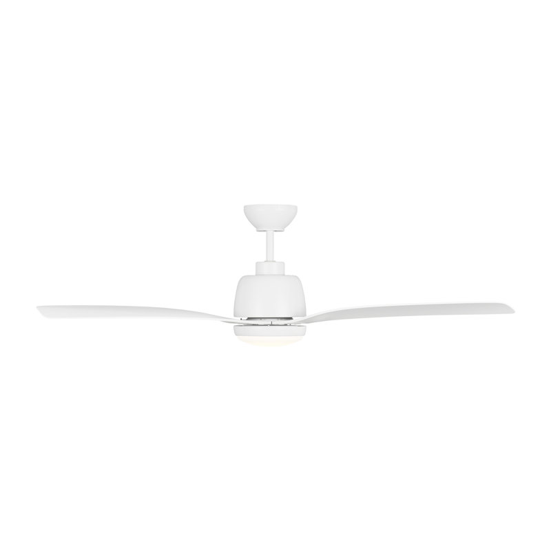 Avila LED Outdoor Downrod Ceiling Fan, Matte White