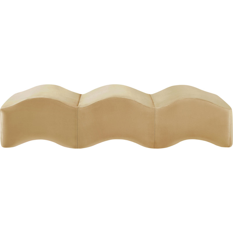 Banc en velours Leavon, Velours brun clair