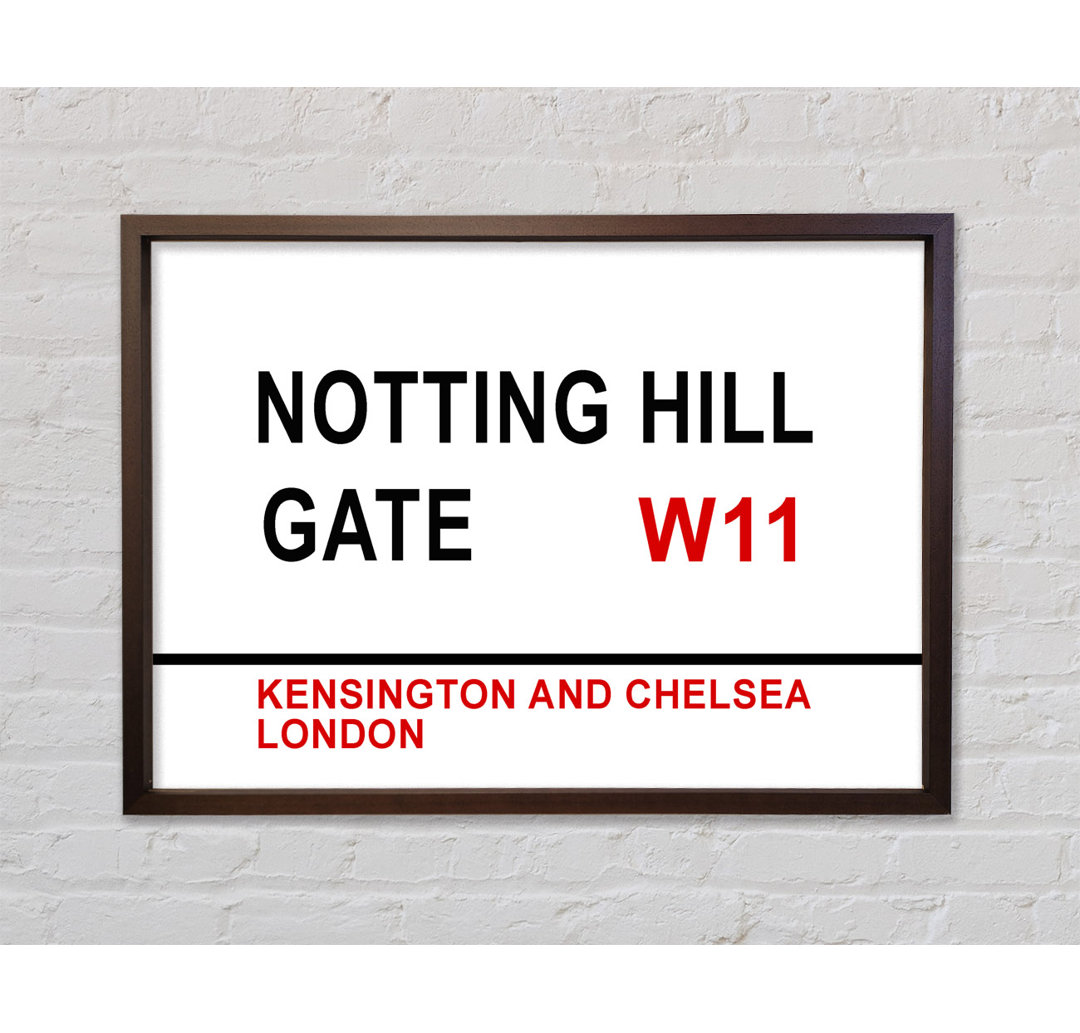 Notting Hill Gate Signs - Einzelne Bilderrahmen Kunstdrucke auf Leinwand