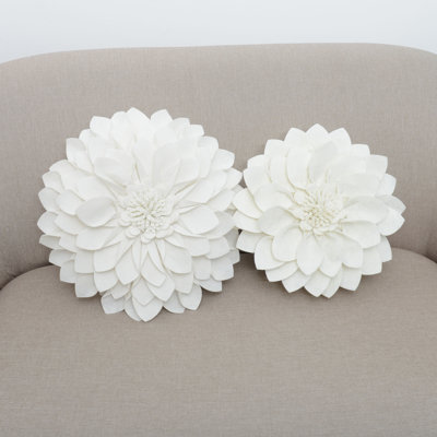 Fleur De Jardin Collection Ruffled Throw Pillow