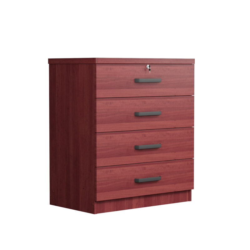 Commode 4 tiroirs Khymani, Acajou