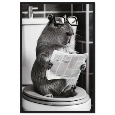 «Me Time Capybara», art de salle de bain amusant par Art Remedy