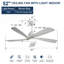 Ventilateur de plafond moderne de 52 pouces avec lumière DEL à intensité variable et 5 pales en bois massif avec moteur à courant continu réversible et télécommande-126322214-126322217