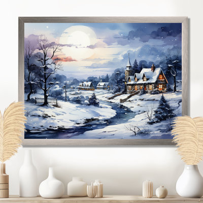 «Frost Holiday Christmas Village III - Winter Landscape», art mural