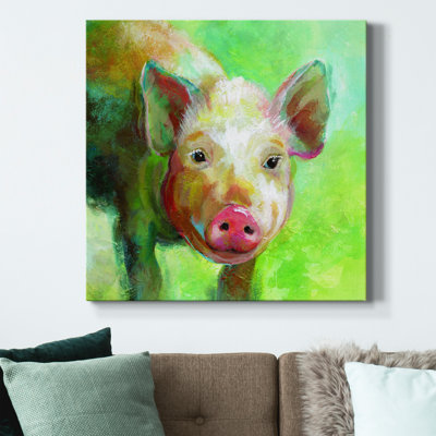 Colorful Quirky Pig - Wrapped Canvas Print