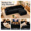 Canapé d'angle modulaire en forme de L de 271 cm (106,7 po), canapé nuage en chenille avec pouf, comprimé sous vide, aucun assemblage requis, capacité de charge de 544 kg (1 200 lb)-2140668090