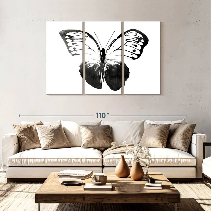 Black And White Butterfly, 48" H x 74" W