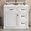 Meuble-lavabo de 36 pouces avec lavabo, armoire avec 4 tiroirs, porte à fermeture douce et tablette réglable, lavabo en céramique, meuble-lavabo moderne pour la finition de l'organisation de la salle de bain-79840097