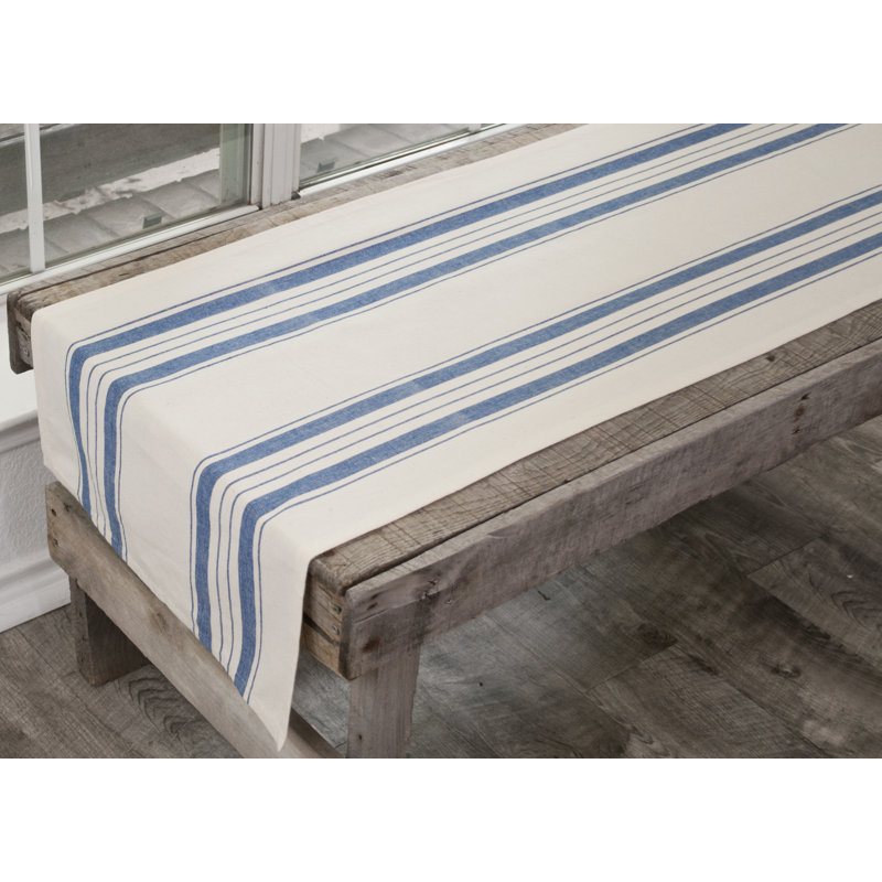 Blue and Beige, 90" x 17", White/Blue