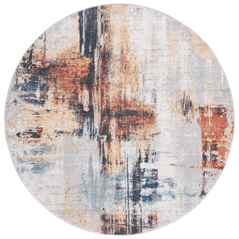Tapis abstrait Phoenix Performance, Rond 6 pi 7 po