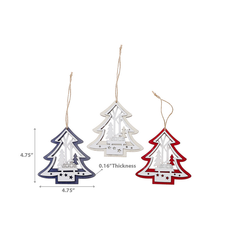 1'' Wood Holiday Shaped Ornament