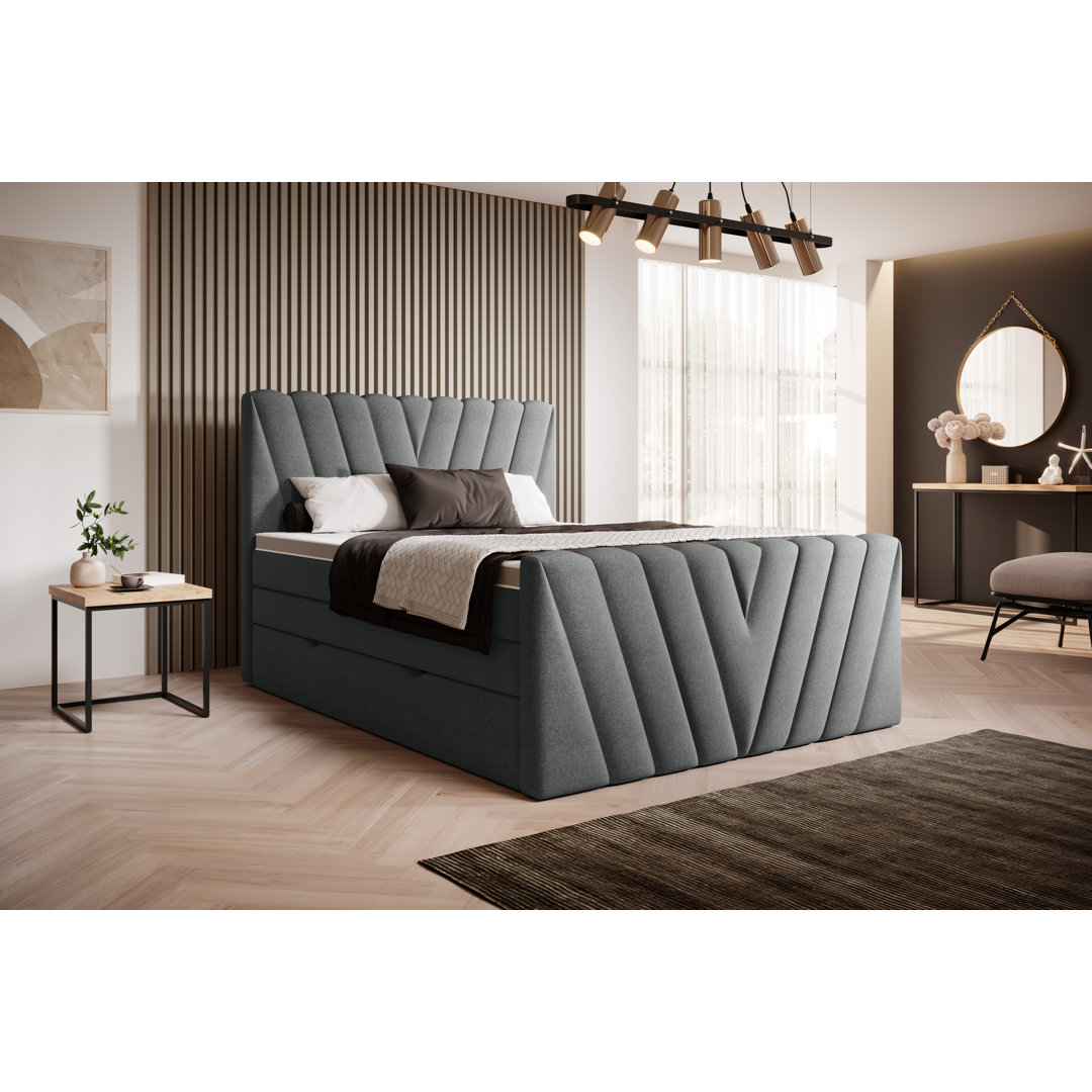 Boxspringbett Leitao mit Topper und Bettkasten