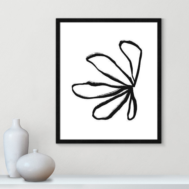 «Line Dessin Collection Petals» encadré sur papier par Leah Straatsma, reproduction, H 25,5 po x l 21,5 po x P 1,25 po