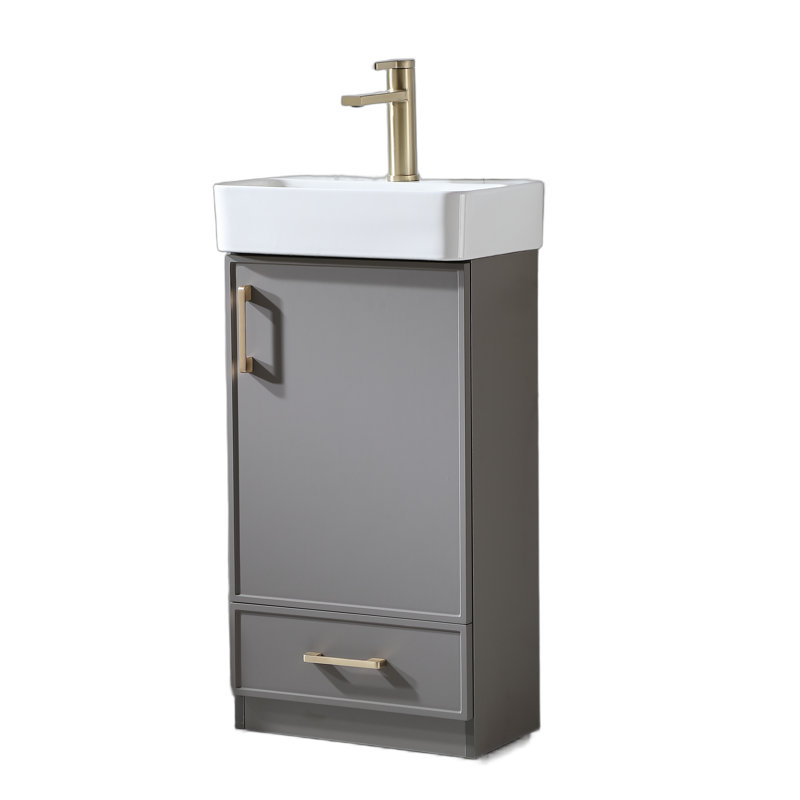 Mini-meuble-lavabo simple 18 po Modern, Gris