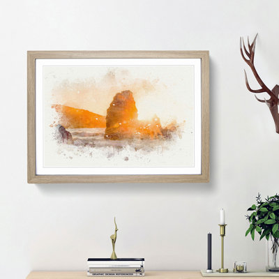 Sunlight over Rodeo Beach in Abstract - Framed Print