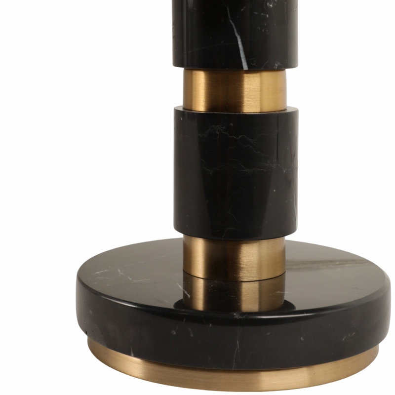 Sagebrook Home 27X14" Stacked Marble Lamp With 2 Pulls, Black/Gold, Black/Gold