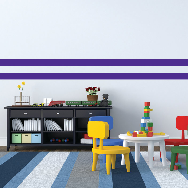 Adhésif décoratif rayures simples, Mauve Royal