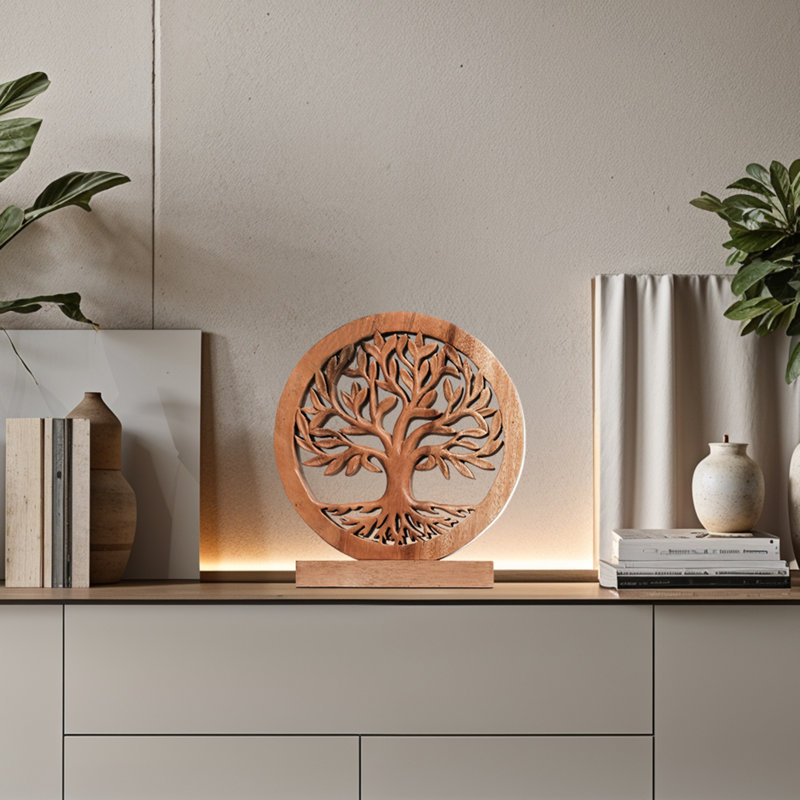 Triana Wooden Tree of Life Handmade Sculpture Unique Wooden Art for Living Room Shelf and Table Top Decor